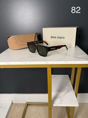 Palm Angels Tortoise Frame Sunglasses with Green Lenses